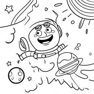 Cilgin Carsamba Uzay Macerasi Boyama Sayfasi 107413-44586