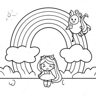 Renkli True Ve Gokkusagi Kralligi Manzarasi Boyama Sayfasi 107846-44920