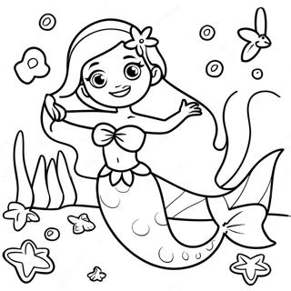 Guzel Elsa Deniz Kizi Mercan Resifi Boyama Sayfasi 107874 44945