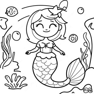 Guzel Elsa Deniz Kizi Mercan Resifi Boyama Sayfasi 107874 44947
