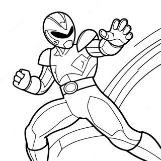 Kirmizi Ranger Aksiyon Halinde Boyama Sayfasi 10793-1371