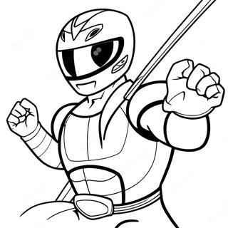 Kirmizi Ranger Aksiyon Halinde Boyama Sayfasi 10793-1372