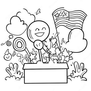 Neseli Secim Gunu Kutlamasi Boyama Sayfasi 107950-45007