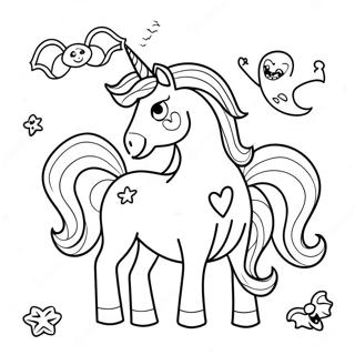 Korkutucu Cadilar Bayrami Tekboynuz Ve Hayaletler Boyama Sayfasi 108155 45162