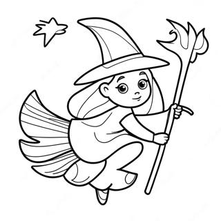 Buyuleyici Cadi Supurgesi Uzerinde Boyama Sayfasi 108724 45607