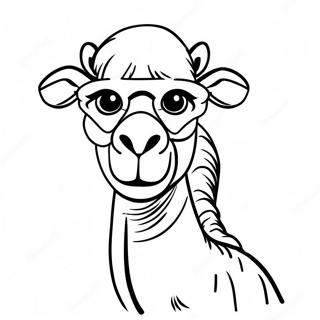 Komik Gunes Gozluklu Deve Boyama Sayfasi 108776 45647