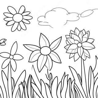 Canli Cicek Bahcesi Boyama Sayfasi 109366 46159