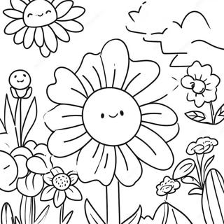 Canli Cicek Bahcesi Boyama Sayfasi 109366 46160