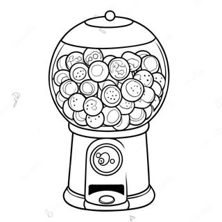 Ikramlarla Dolu Seker Topu Makinesi Boyama Sayfasi 109829 46529