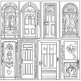 Renkli Kapilari Bul Boyama Sayfasi 109955-46620