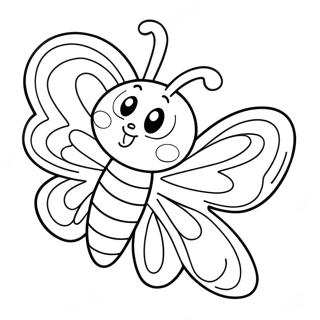 Sevimli Cizgi Film Kelebegi Boyama Sayfasi 1103 1345