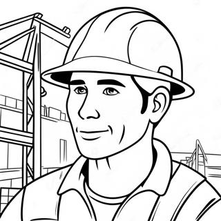 Guvenlik Kaski Ile Insaat Iscisi Boyama Sayfasi 110575-47104