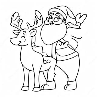 Neseli Santa Ren Geyigi Ile Boyama Sayfasi 110807 47291