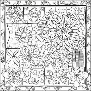 Renkli Yama Yastik Boyama Sayfasi 110985-47443