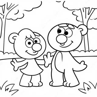 Elmo Ve Abby Parkta Oynuyor Boyama Sayfasi 111526-47863