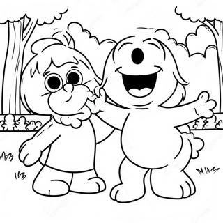 Elmo Ve Abby Parkta Oynuyor Boyama Sayfasi 111526-47864