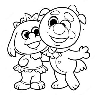 Elmo Ve Abby Birlikte Sarki Soyluyor Boyama Sayfasi 111527-47866