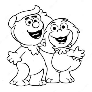 Elmo Ve Abby Birlikte Sarki Soyluyor Boyama Sayfasi 111527-47867