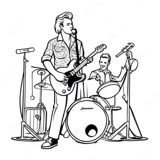 Vintage Rock Ve Roll Konseri Boyama Sayfasi 111579 47912