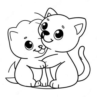 Oyunbaz Yavru Kopek Ve Kedi Boyama Sayfasi 112675 48763