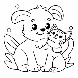 Oyunbaz Yavru Kopek Ve Kedi Boyama Sayfasi 112675 48764