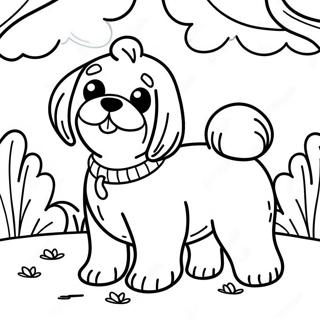 Oyunbaz Shih Tzu Parkta Boyama Sayfasi 112702 48785