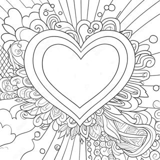 Renkli Gokkusagi Kalp Boyama Sayfasi 112908-48944