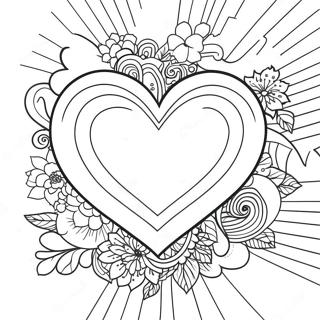 Renkli Gokkusagi Kalp Boyama Sayfasi 112908-49063