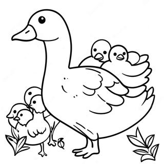 Yavrulariyla Kaz Boyama Sayfasi 113015-49153