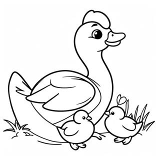 Yavrulariyla Kaz Boyama Sayfasi 113015-49156