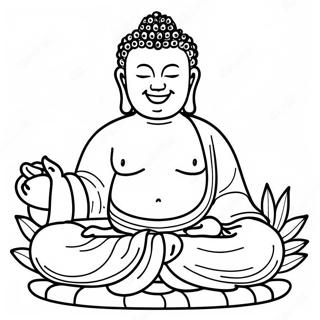 Buyuk Gulumsemeli Mutlu Buda Boyama Sayfasi 113219-49309