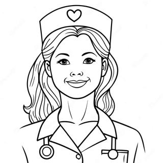 Kalp Ile Scrubs Giyen Hemsire Boyama Sayfasi 114763-50510