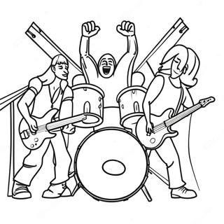 Sahnedeki Rock Grubu Boyama Sayfasi 114815 50550