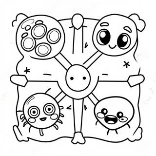 Dost Canavarlarla Tic Tac Toe Boyama Sayfasi 115151-50815