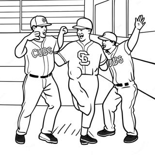 Chicago Cubs Oyunculari Aksiyon Boyama Sayfasi 115227-50865