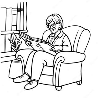 Nana Kitap Okurken Boyama Sayfasi 115949-51429