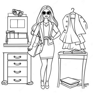 Sik Kiyafetli Barbie Moda Ikonu Boyama Sayfasi 116209-51635