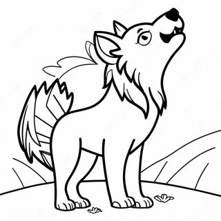 Renkli Kanatli Uluyan Kurt Boyama Sayfasi 116285-51685