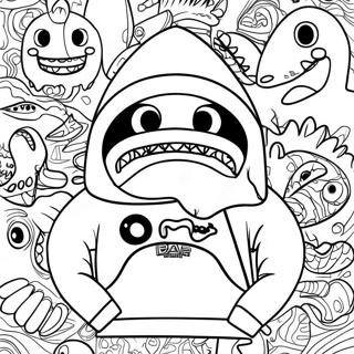 Bape Kopekbaligi Kapusonlu Boyama Sayfasi 116467-51990