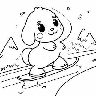 Cinnamoroll Kayak Yaparken Boyama Sayfasi 116827 52278