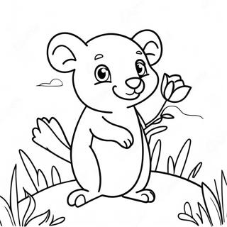 Ciceklerle Dostca Possum Boyama Sayfasi 117443 52746