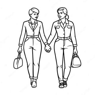 Renkli Lezbiyen Cift El Ele Boyama Sayfasi 117519 52799