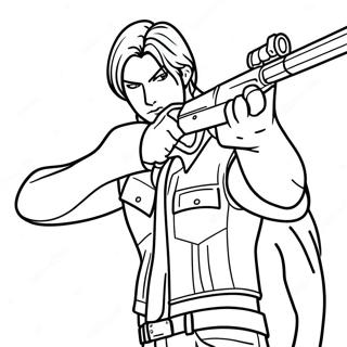Leon S Kennedy Aksiyon Halinde Boyama Sayfasi 118064 53217