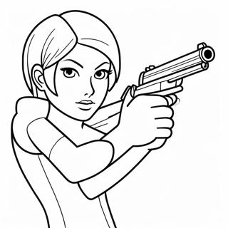 Jill Valentine Silah Ile Boyama Sayfasi 118065 53221