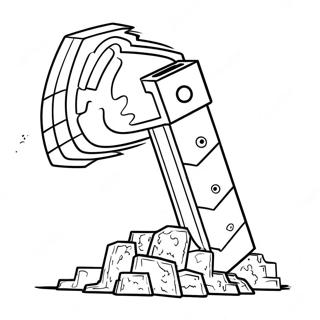 Minecraft Kurek Aletinin Aksiyon Boyama Sayfasi 118141-53280