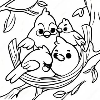 Agaclarda Yuvalanan Kardinaller Boyama Sayfasi 118374-53465