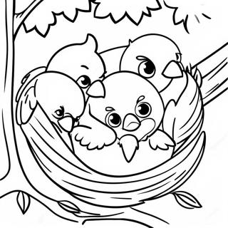 Agaclarda Yuvalanan Kardinaller Boyama Sayfasi 118374-53577