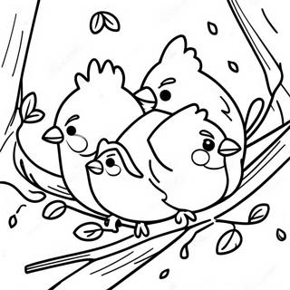 Agaclarda Yuvalanan Kardinaller Boyama Sayfasi 118374-53579