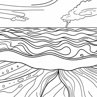 Sakin Plaj Dalgalari Boyama Sayfasi 118757 53876