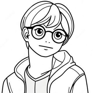 Gozluklu Anime Cocuk Boyama Sayfasi 119039-54093